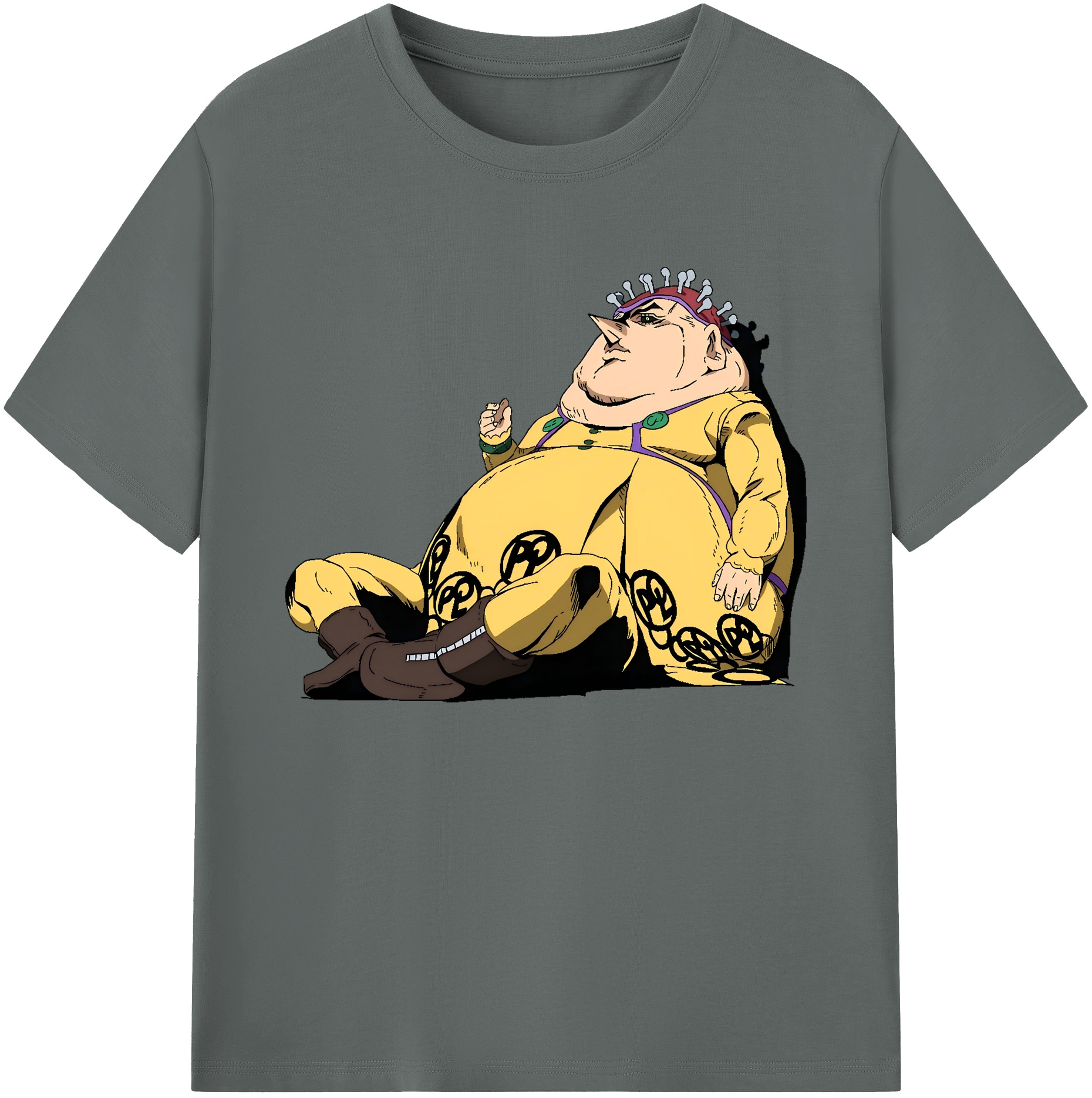 （画像用） ジョジョの奇妙な冒険 ポルポ JoJo's Bizarre Adventure Polpo 綿100％ メンズ半袖Tシャツ｜肌触りやわらか＆通気性